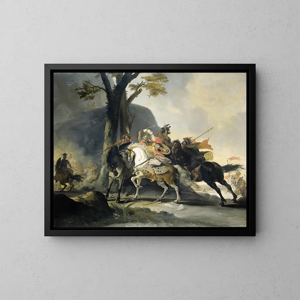 Alexander de Grote bij de Slag bij de Granicus tegen de Perzen - Cornelis Troost — ingelijst kunstwerk aan de muur