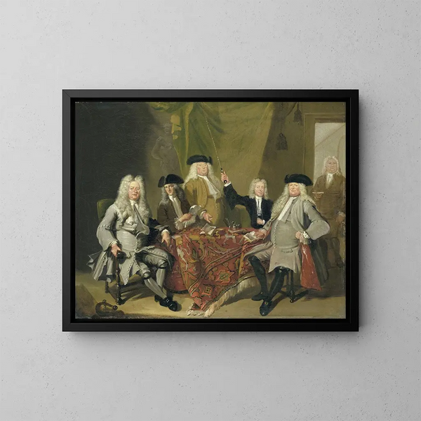Inspecteurs du Collegium Medicum à Amsterdam 1724 - Cornelis Troost — ingelijst kunstwerk aan de muur