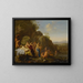 Diane en haar nimfen in een landschap met de karkassen van de jacht - Cornelis van Poelenburch — ingelijst kunstwerk aan de muur