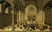 van een interieur van een kerk met Christus die predikt voor een congregatie - Cornelis van Dalem — weergave van het kunstwerk