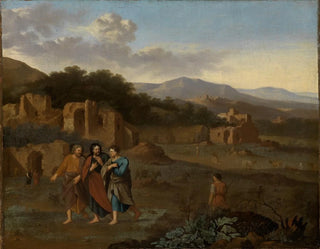 Cornelis van Poelenburg - Italienische Berglandschaft mit Christus und den beiden Jngern auf dem Weg nach Emmaus.webp