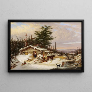 Cornelius David Krieghoff - Settlers Log House.webp