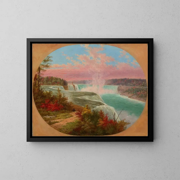 L'artiste à Niagara - Cornelius David Krieghoff — ingelijst kunstwerk aan de muur
