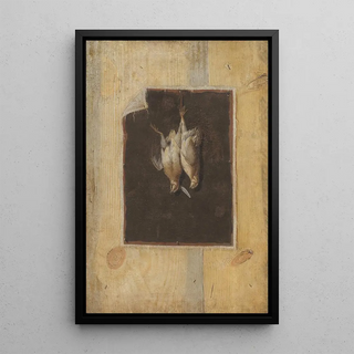 Cornelius Norbertus Gijsbrechts - Trompe Loeil Board Partition With A Still Life Of Two Dead Birds Hanging On A Wall.webp