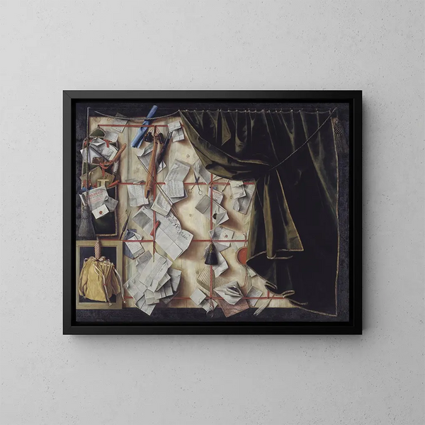 van een brievenbus met proclamatie van Frederik III - Cornelius Norbertus Gijsbrechts — ingelijst kunstwerk aan de muur