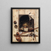 Trompe-l'œil with workshop wall and vanitas still life - Cornelius Norbertus Gijsbrechts — framed artwork on a wall
