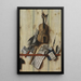 Trompe-l'œil with violin, music book, and recorder - Cornelius Norbertus Gijsbrechts — framed artwork on a wall