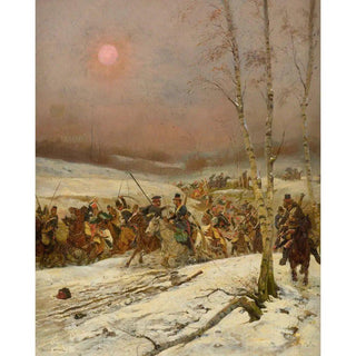Cosaques attaqués par la Garde d'Honneur pendant la Campagne russe de Napoléon - Jean-Baptiste Édouard Detaille | Reproduction Tableau Décoration murale affiche copie