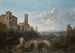 Landschapschilderij met rivier en ruïnes van een aquaduct - César Van Loo — weergave van het kunstwerk