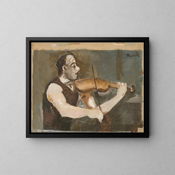 Fiddler gitan sur le dos - Cyprian Majernik — ingelijst kunstwerk aan de muur
