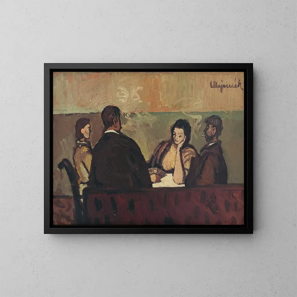 De kaartspelers - Cyprian Majernik — ingelijst kunstwerk aan de muur