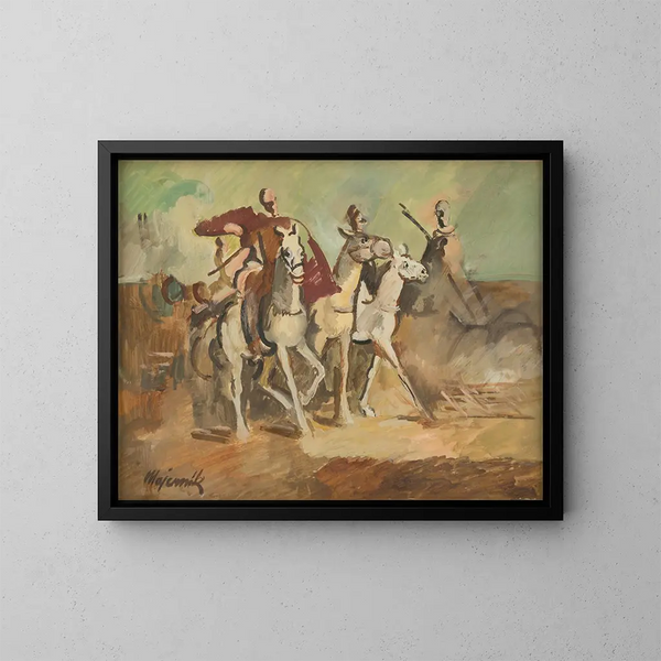 Cavaliers - Cyprian Majernik — ingelijst kunstwerk aan de muur