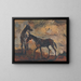 rennende paarden - Cyprian Majernik — ingelijst kunstwerk aan de muur