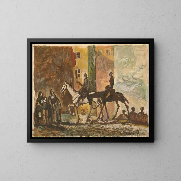 Terugkeer in Overwinning - Cyprian Majernik — ingelijst kunstwerk aan de muur