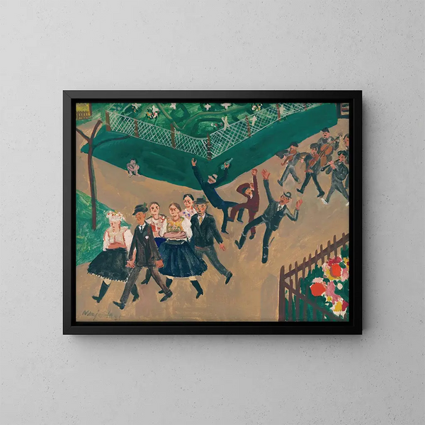 Processie van huwelijk - Cyprian Majernik — ingelijst kunstwerk aan de muur