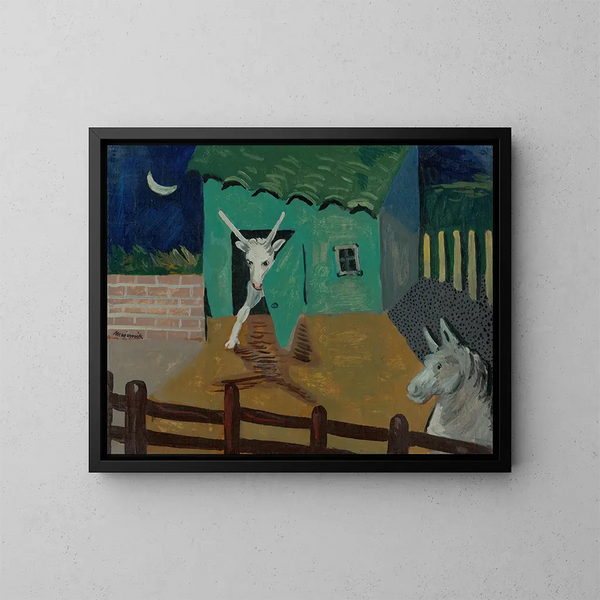 Binnenplaats - Cyprian Majernik — ingelijst kunstwerk aan de muur
