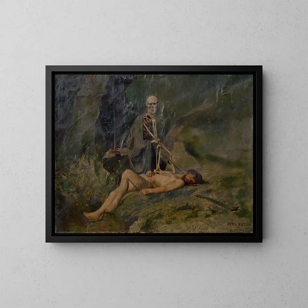 Eerste dood van Belov - Cyril Kutlik — ingelijst kunstwerk aan de muur