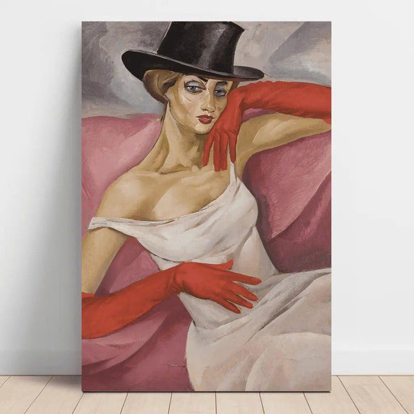 Dame au chapeau haut de forme - Boris Grigoriev | Reproduction Tableau Décoration murale affiche copie
