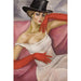 Reproductie van het schilderij Dame met hoge hoed - Boris Grigoriev