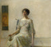 Dame met een Masker - Thomas Wilmer Dewing — weergave van het kunstwerk