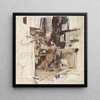 Dame dans l'atelier derrière un harmonium - George Hendrik Breitner