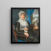 Dame met naaiwerk bij een raam - Daniel Caffé — ingelijst kunstwerk aan de muur