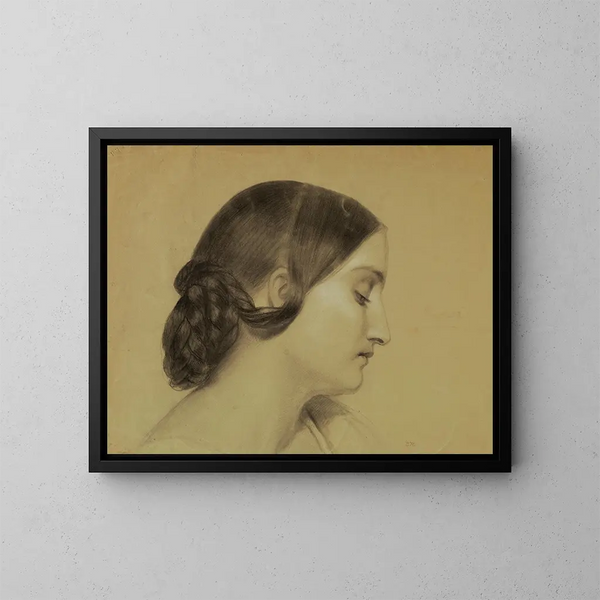 van een vrouw met een gevlochten knot - Daniel Huntington — ingelijst kunstwerk aan de muur