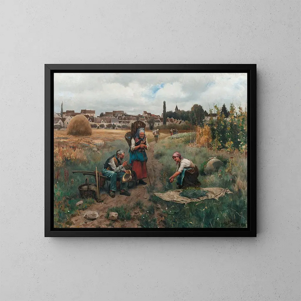 Een moment van rust - Daniel Ridgway Knight — ingelijst kunstwerk aan de muur