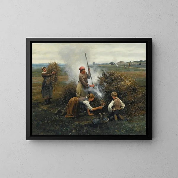 Borstel in vlammen - Daniel Ridgway Knight — ingelijst kunstwerk aan de muur