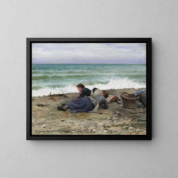 Hoogwater in Étretat - Daniel Ridgway Knight — ingelijst kunstwerk aan de muur