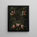 Portrait of the stadtholder, King William III (1650-1702), surrounded by a garland of flowers - Daniel Seghers — framed artwork on a wall