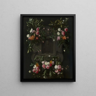 Daniel Seghers - Portrait of StadholderKing William III 16501702 surrounded by a Garland of Flowers.webp