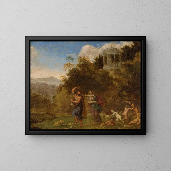 Deucalion en Pyrrha - Daniel Vertangen — ingelijst kunstwerk aan de muur