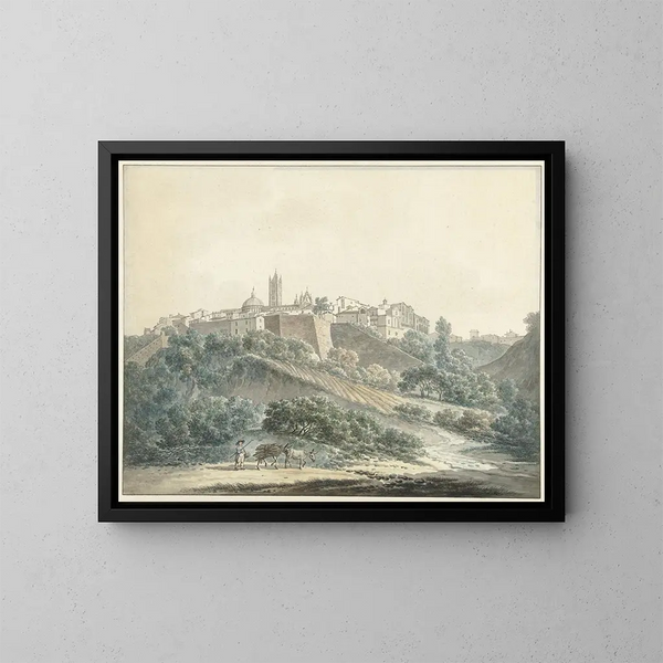 Uitzicht op Siena - Daniël Dupré — ingelijst kunstwerk aan de muur