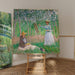 In de bossen van Giverny: Blanche Hoschede aan haar ezel met Suzanne Hoschede die leest - Claude Monet