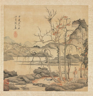 Daoïste et grue dans un paysage automnal - Chen Hongshou