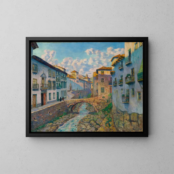 Le Darro - Darío de Regoyos — ingelijst kunstwerk aan de muur