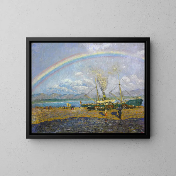 La pluie à la baie de Santoa - Darío de Regoyos — ingelijst kunstwerk aan de muur