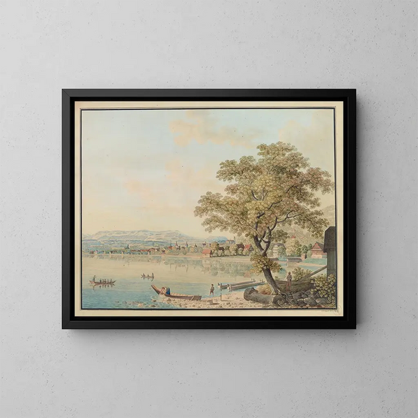 Uitzicht op de wijk Zug - David Alois Schmid — ingelijst kunstwerk aan de muur