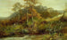 Rivier scène in de herfst, de beek - David Bates — weergave van het kunstwerk