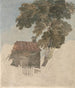 Chalet en bomen - David Cox — weergave van het kunstwerk