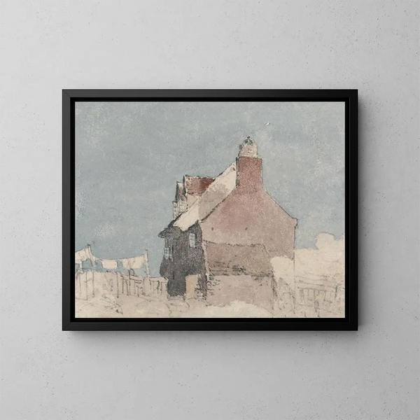 Cottage à Northfleet, Kent - David Cox — ingelijst kunstwerk aan de muur