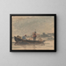 van vissers die een net binnenhalen - David Cox — ingelijst kunstwerk aan de muur