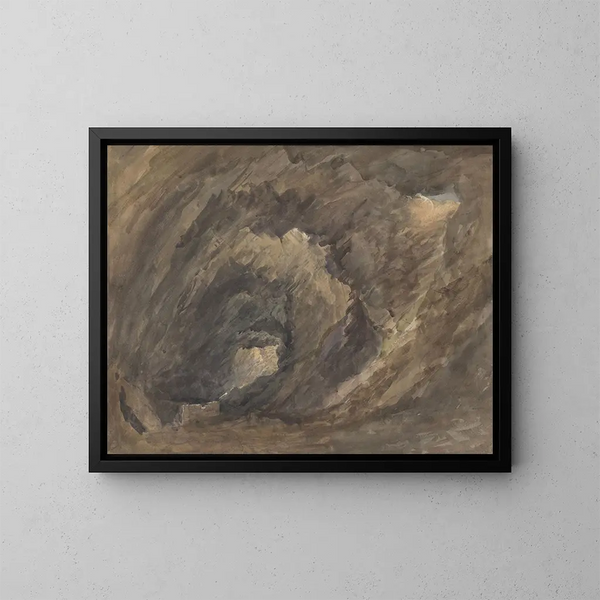 Binnen in de grot - David Cox — ingelijst kunstwerk aan de muur