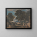 Landschapsschilderij met een man die zijn voeten wast bij een fontein naar Poussin - David Cox — ingelijst kunstwerk aan de muur