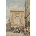 Reproductie van het schilderij Porte Saint-Denis Parijs - David Cox