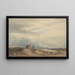 ruiters met schapen bij een estuarium - David Cox — ingelijst kunstwerk aan de muur