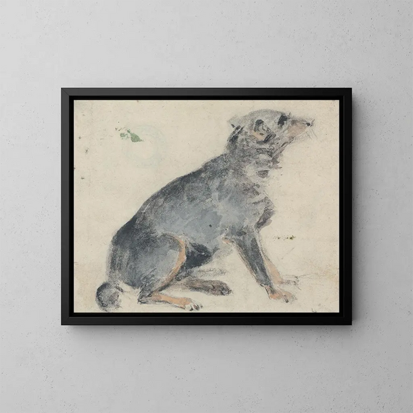 Studie van een hond - David Cox — ingelijst kunstwerk aan de muur