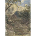 Tuintrap op Haddon Hall Derbyshire - David Cox — weergave van het kunstwerk