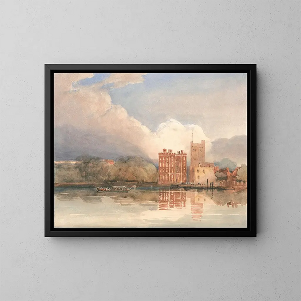 Vue du palais de Lambeth sur la Tamise - David Cox — ingelijst kunstwerk aan de muur